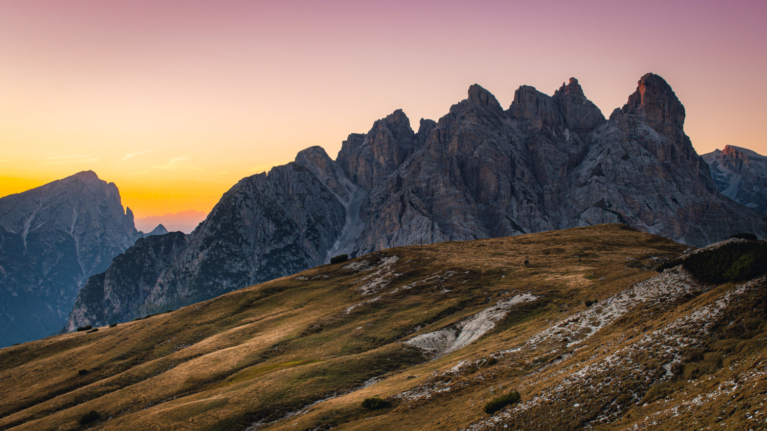 Sonnenuntergang in den Sextener Dolomiten