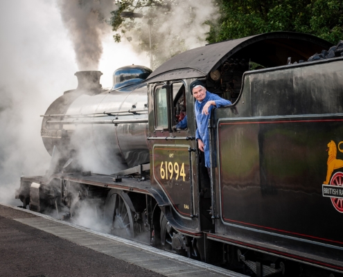 Alte Steam-Engine im Bahnhof von Fort William, berühmt aus den Harry Potter-Filmen