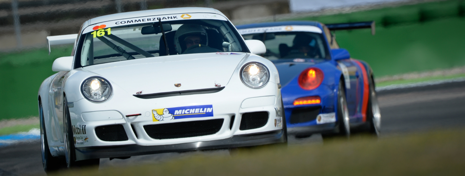 Verfolgungsjagd beim Porsche Sports Cup 2014 auf dem Hockenheimring