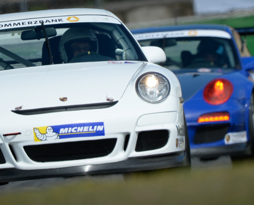 Verfolgungsjagd beim Porsche Sports Cup 2014 auf dem Hockenheimring