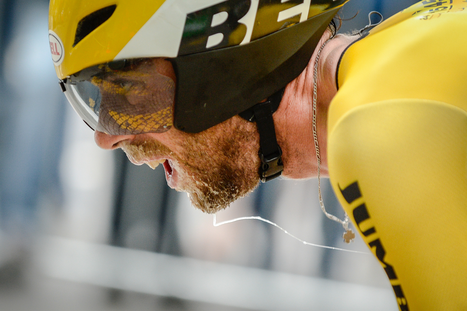 Rennradfahrer bei der Tour de Suisse 2015, Nahaufnahme während des Rennens